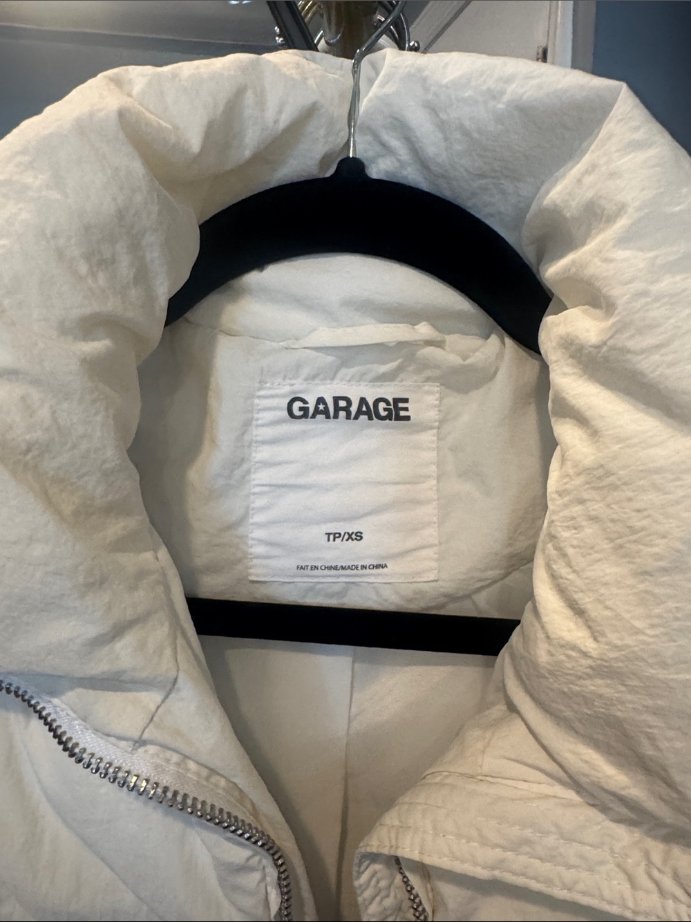 Garage Off-White Puffer Jacket with High Collar